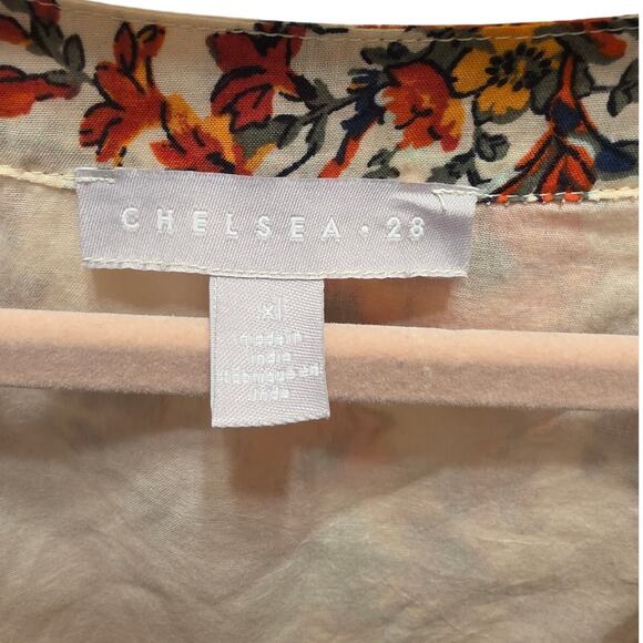 Chelsea 28 Floral Ruffle Sleeve Organic Cotton Midi dress Size XL - Picture 6 of 11